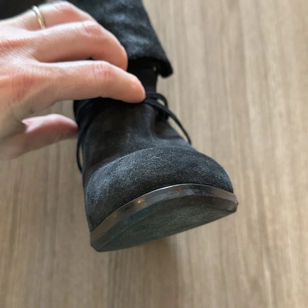 Homer Artisan‎ Spain Suede Ankle Boots Booties Size 37 Black